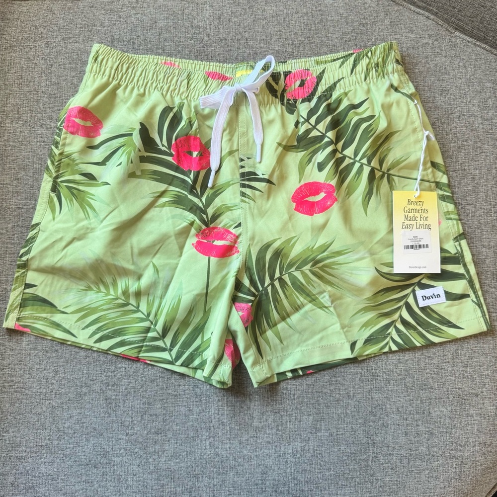Men’s Duvin Fronds Swim Short Board Shorts Trunks